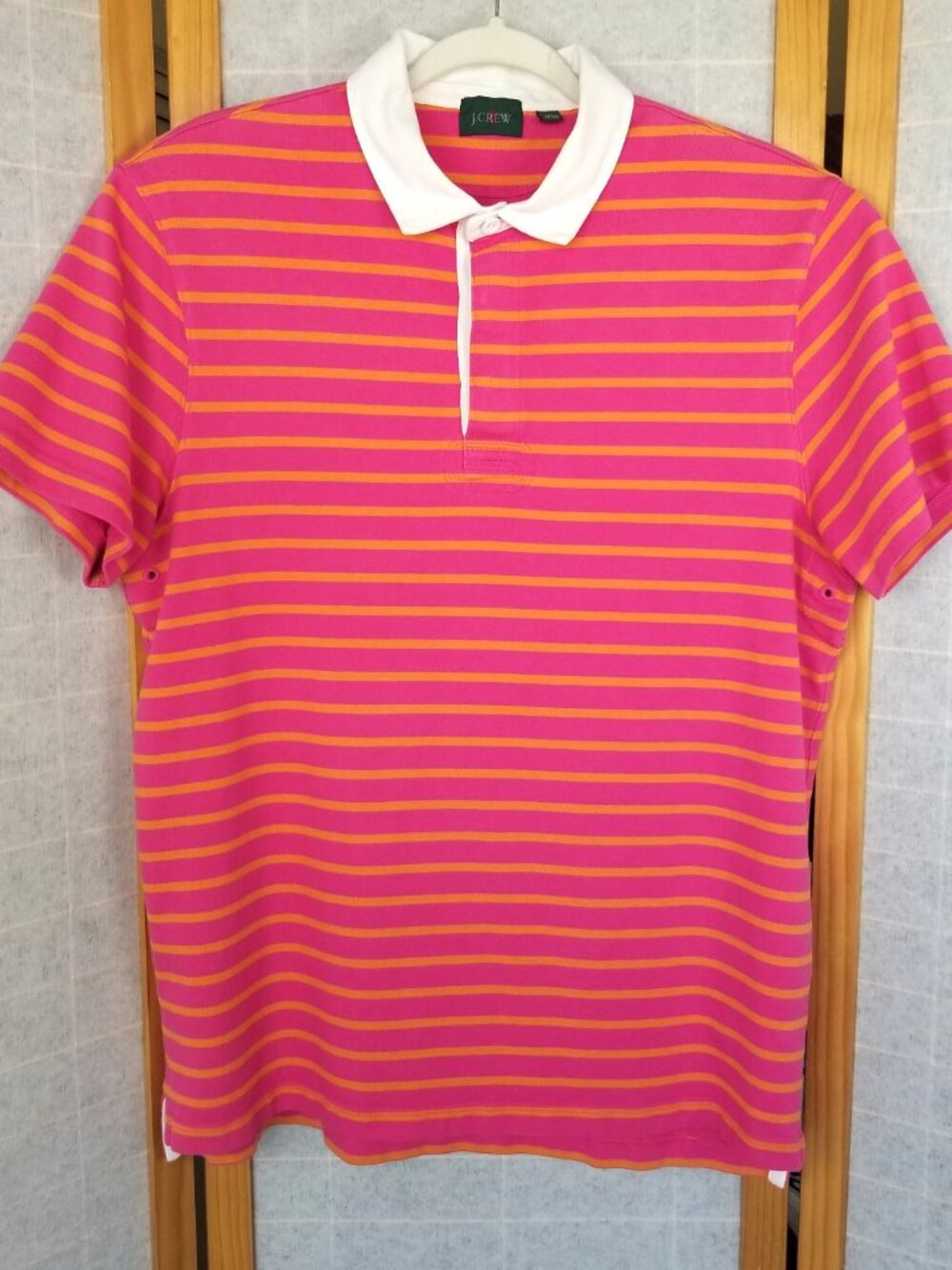 J. Crew Red Oarsman Tag Men's Short Sleeve Polo Shirt Size Large Rare Vintage